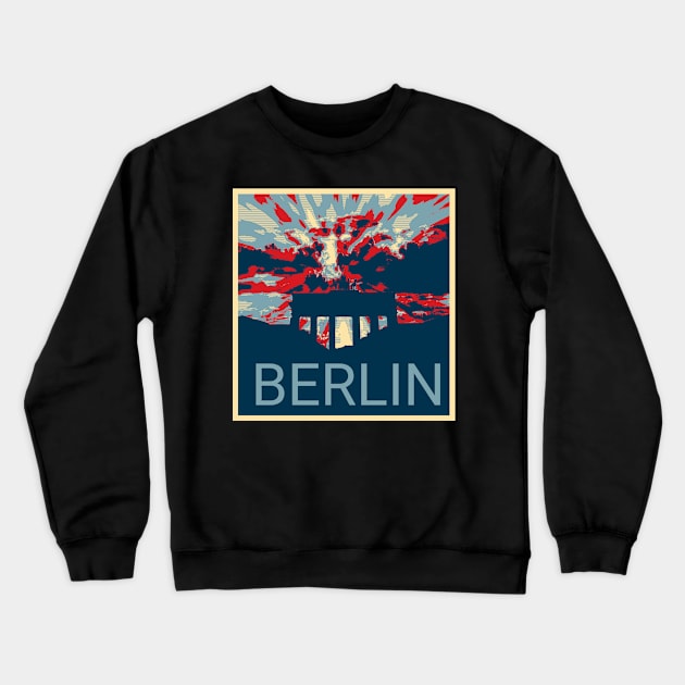 Berlin in Shepard Fairey style design Crewneck Sweatshirt by Montanescu